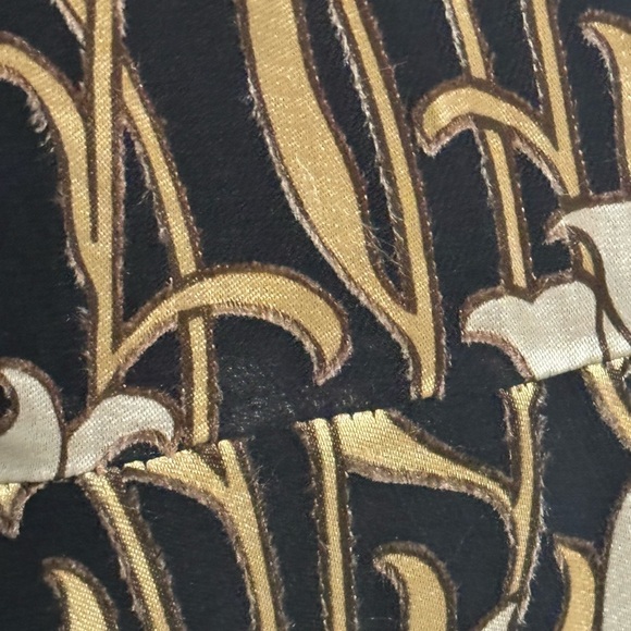 Banana Republic Fiori Ruffle Wrap Dress Black Gold Silk Size S Party Wedding - Picture 10 of 14